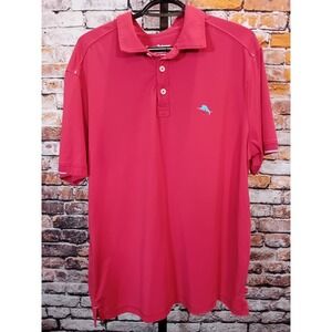 Tommy Bahama Shirt Mens Large Red IslandZone Polo Golf Casual Modal Stretch